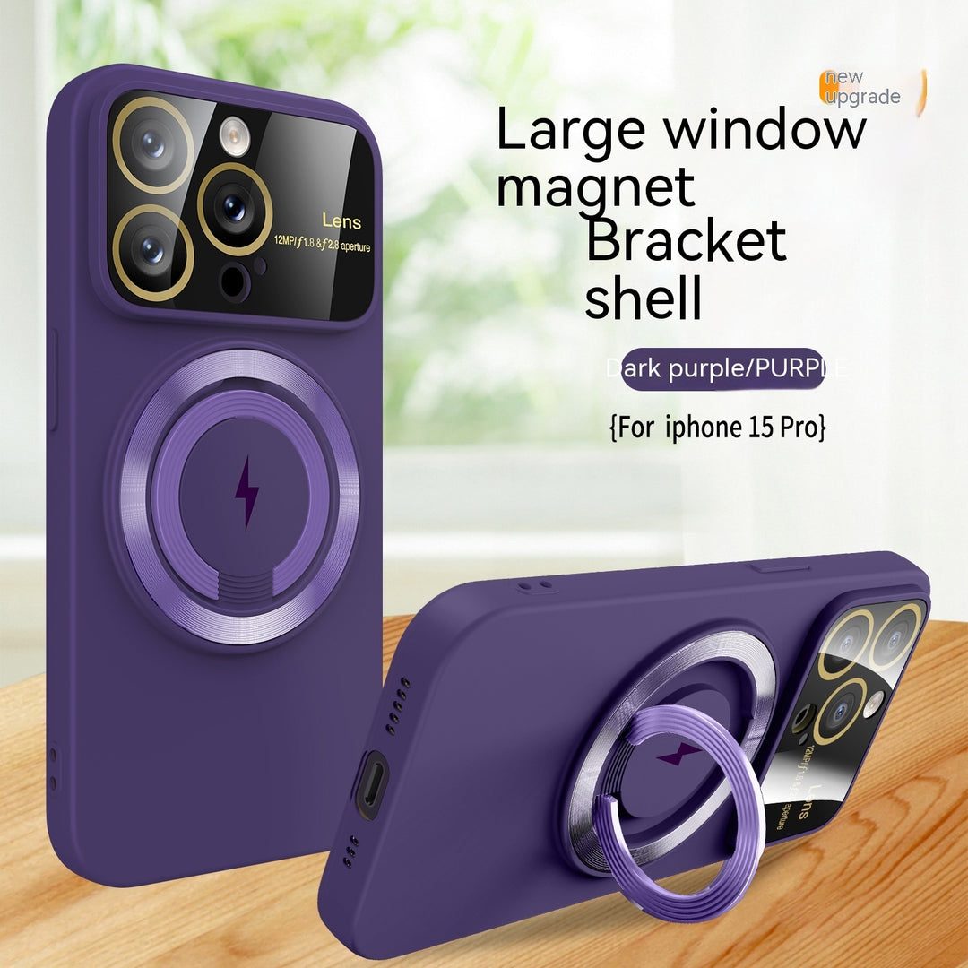 Large Window Magnetic Bracket Rotatable Ring Phone Case