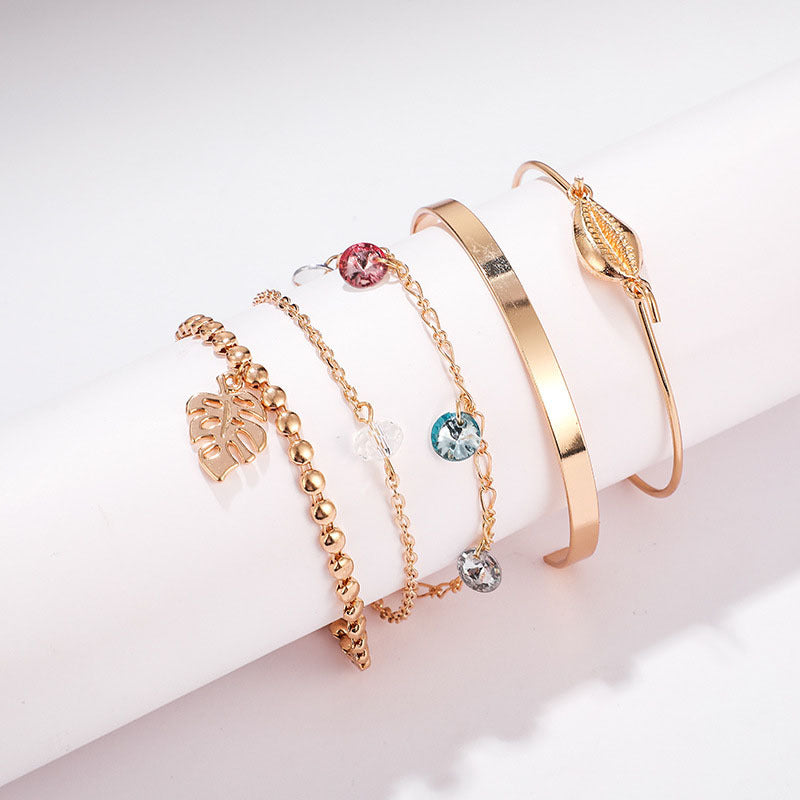 Five-piece colorful crystal bracelet bracelet