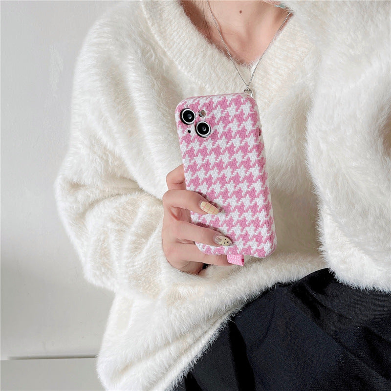 Ins Houndstooth Girl Phone Case Drop-resistant