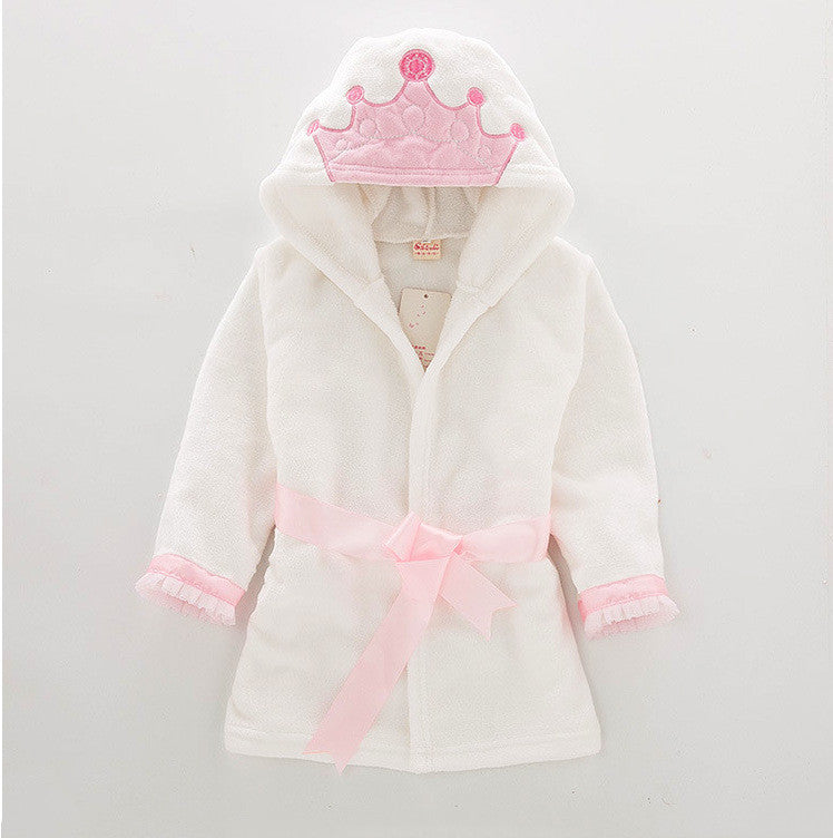 Children's flannel baby bathrobe