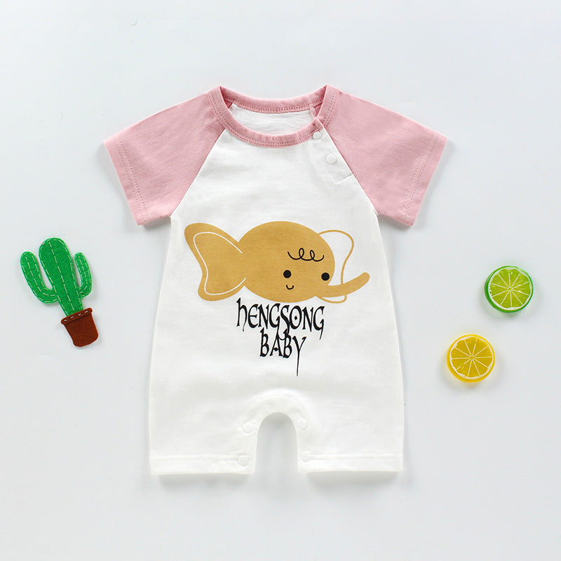 New Summer Baby''s One-piece Clothes Harbin Clothes Newborn Baby Cotton Short Sleeve thin  Crotch Crawling Clothes Wholesale