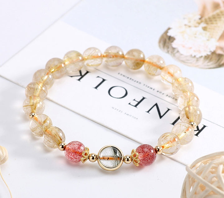 Blonde Crystal Strawberry Crystal Bracelet