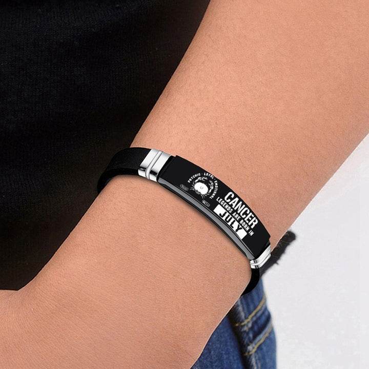 Black 12 Constellation Zodiac Sign ID Bracelets Bangles For Women Men