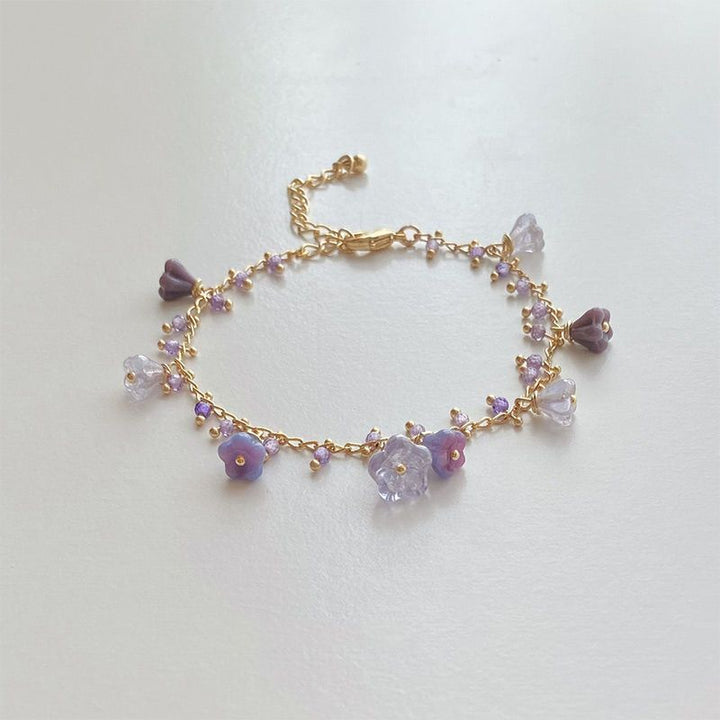 Fashionable Mysterious Purple Flower Bracelet