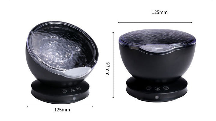 Proiector de valuri de ocean LED LUMINĂ LUMINĂ LUMINĂ TEMIN TEMELE TF Player Music Speaker Aurora Proiection