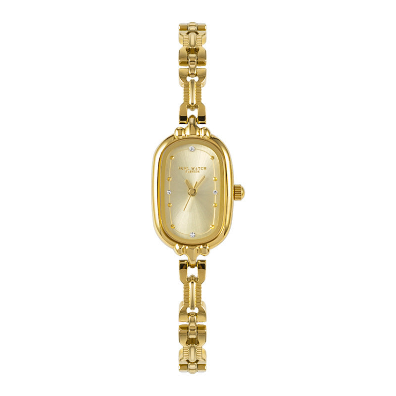 Medieval Small Retro Small Golden Watch Oval Light Luxury Artistic Fashion Quartz