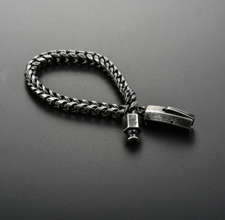 316L Stainless Steel Four-sided Grinding Chain Bracelet