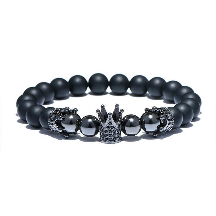 Crown volcanic stone bracelet