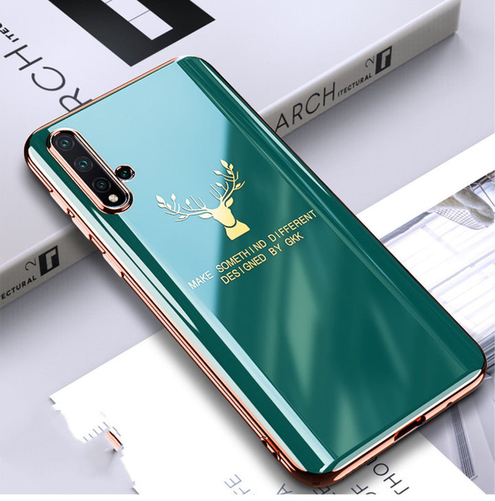 Electroplating soft glue elk mobile phone case