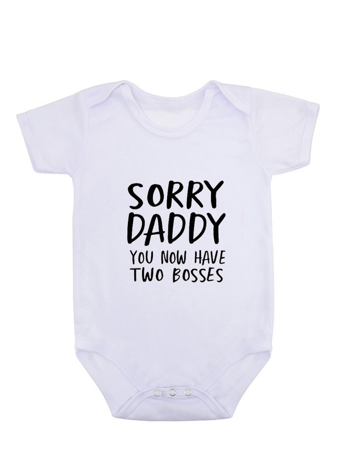 Children's Alphabet Sorry Daddy Printed Romper Romper