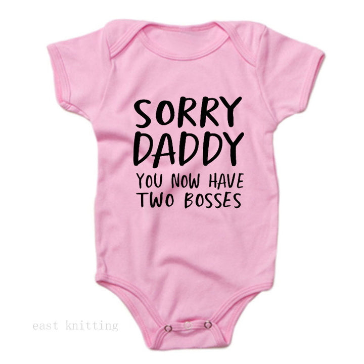 Children's Alphabet Sorry Daddy Printed Romper Romper