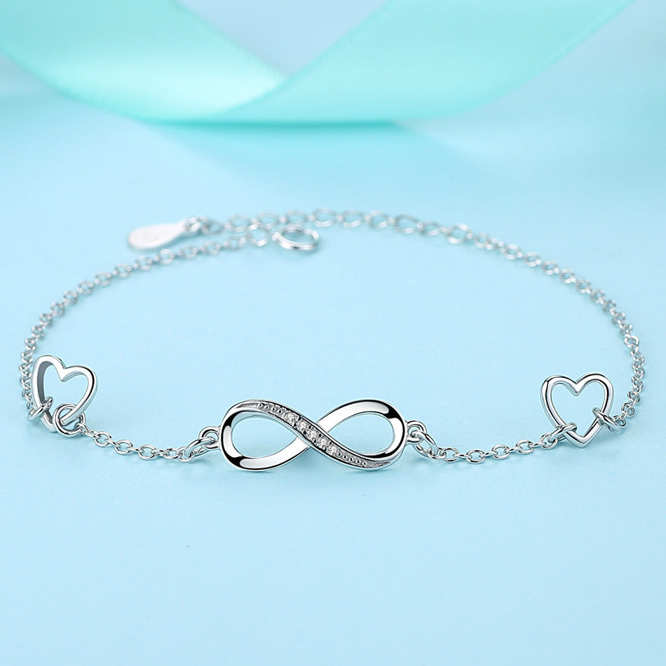 Sterling Silver Forever Love S925 Sterling Silver Bracelet For Girlfriend