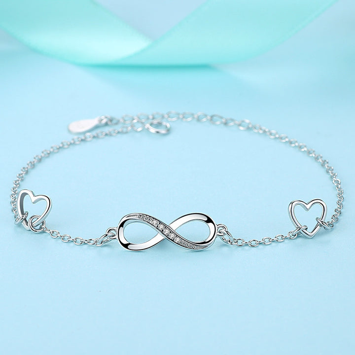 Sterling Silver Forever Love S925 Sterling Silver Brățară pentru iubită