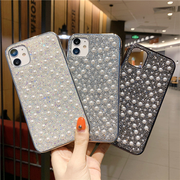 Compatibil cu carcasa telefonului Apple, Pearl Rhinestone