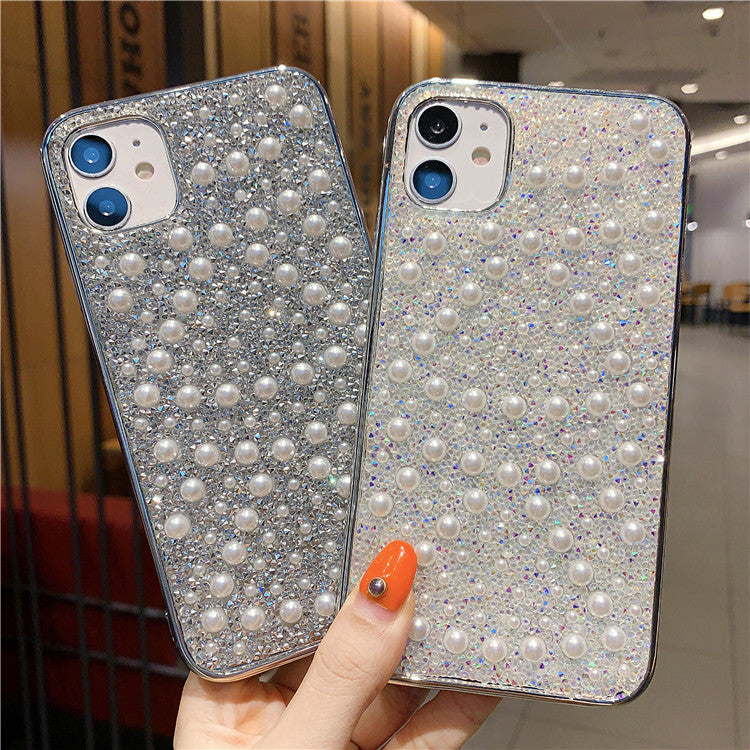 Compatibil cu carcasa telefonului Apple, Pearl Rhinestone