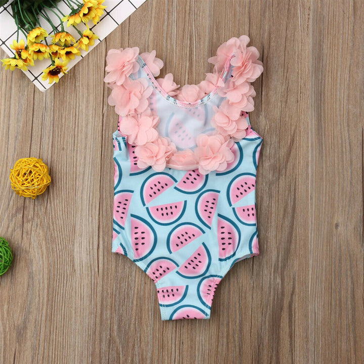 Copiii pentru copii Cosum de baie 3D Flori Bikini Comech pentru baie