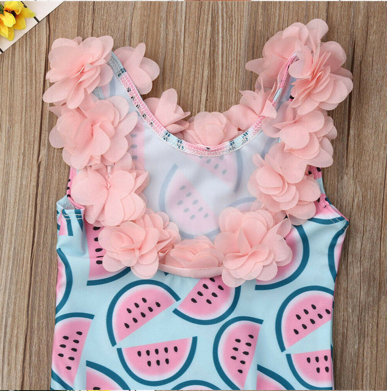 Copiii pentru copii Cosum de baie 3D Flori Bikini Comech pentru baie