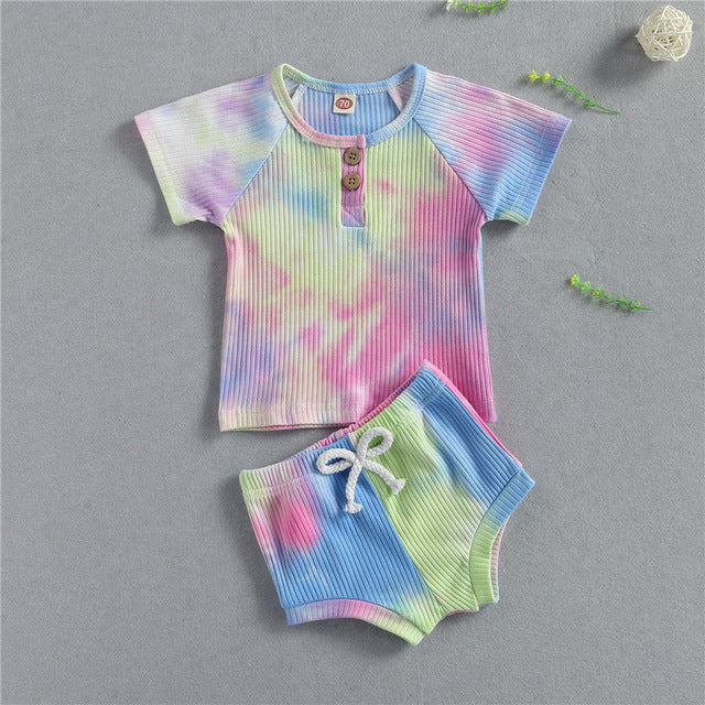 Baby Summer Tie Dyed Clothing Toddler Boys Girls Knitted Sho