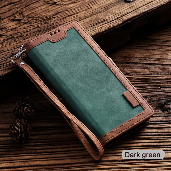 Phone Case Retro Stitching Leather Case