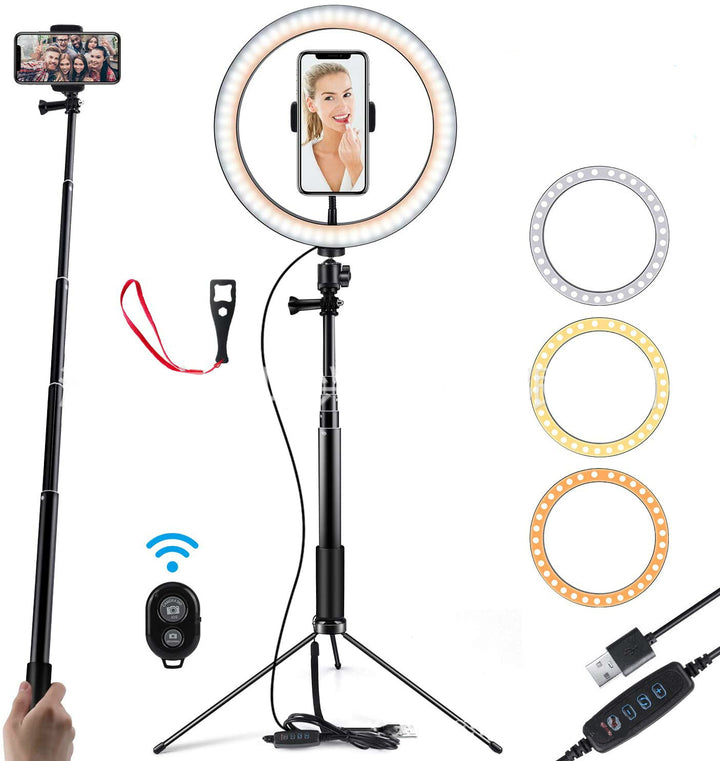 Compatibil cu Apple, 10 LED LAM LUMINA LAMP Telefon Selfie Camera Studio Video Dimmable Tripod Stand