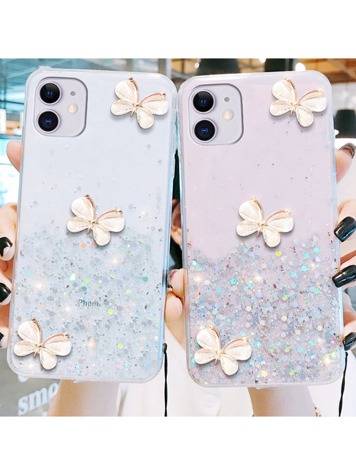 Compatible with Apple, Compatible with Apple , Ins Wind Glitter Butterfly Suitable For Iphone Case