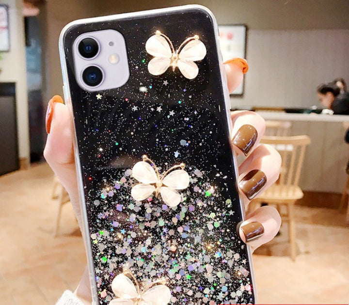 Compatible with Apple, Compatible with Apple , Ins Wind Glitter Butterfly Suitable For Iphone Case