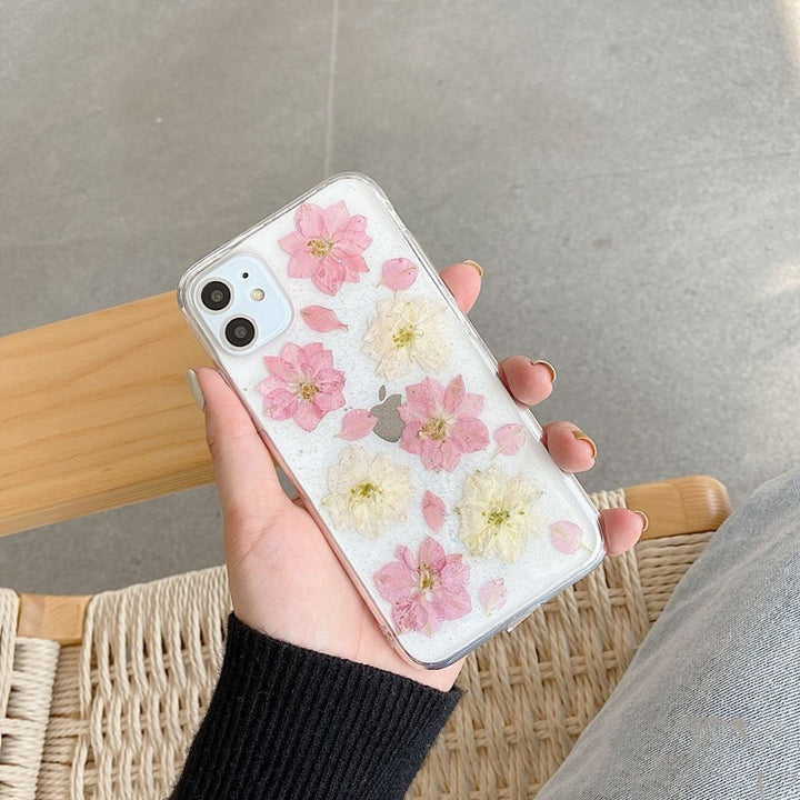 Hyuna handmade real flowers for OPPOreno5pro mobile phone case 4se soft reno2z, 3pro transparent ace2 female