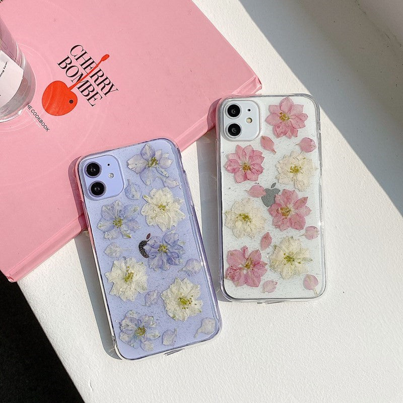 Hyuna handmade real flowers for OPPOreno5pro mobile phone case 4se soft reno2z, 3pro transparent ace2 female