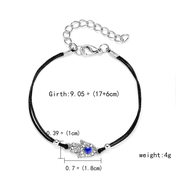 Brățară de corașă cu coadă neagră lucrată manual Brățări de farmec de ochi răi femei Blue Eyes Beads vă aduc Lucky pașnic reglabil Brățară