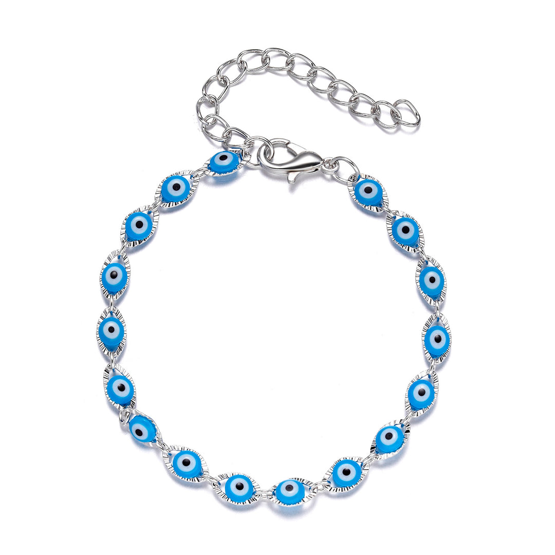 Brățară de corașă cu coadă neagră lucrată manual Brățări de farmec de ochi răi femei Blue Eyes Beads vă aduc Lucky pașnic reglabil Brățară