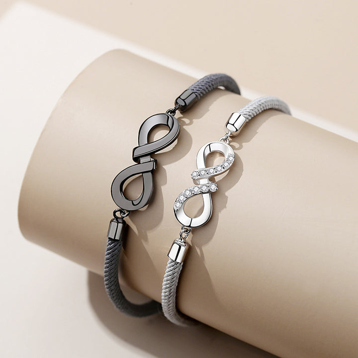 925 Sterling Silver Mobius Couple Bracelet