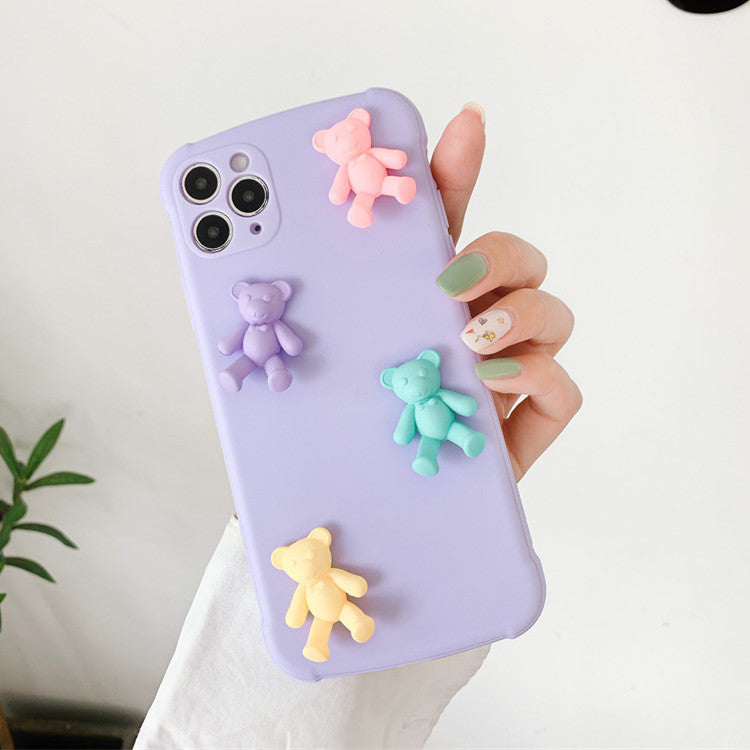 Compatible with Apple , Fashion Cute Cartoon Bear Tpu Phone Case