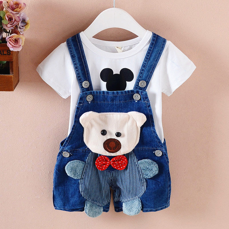 Pants Children's Jumpsuit Baby Suspenders Denim Shorts Men And Women