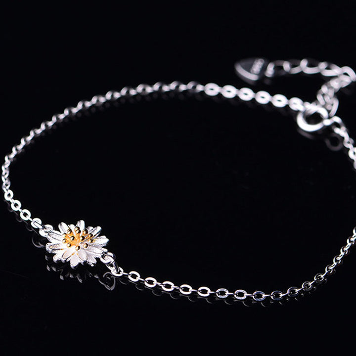 Imitation Silver Bracelet Classic Chrysanthemum and Daisy Bracelet