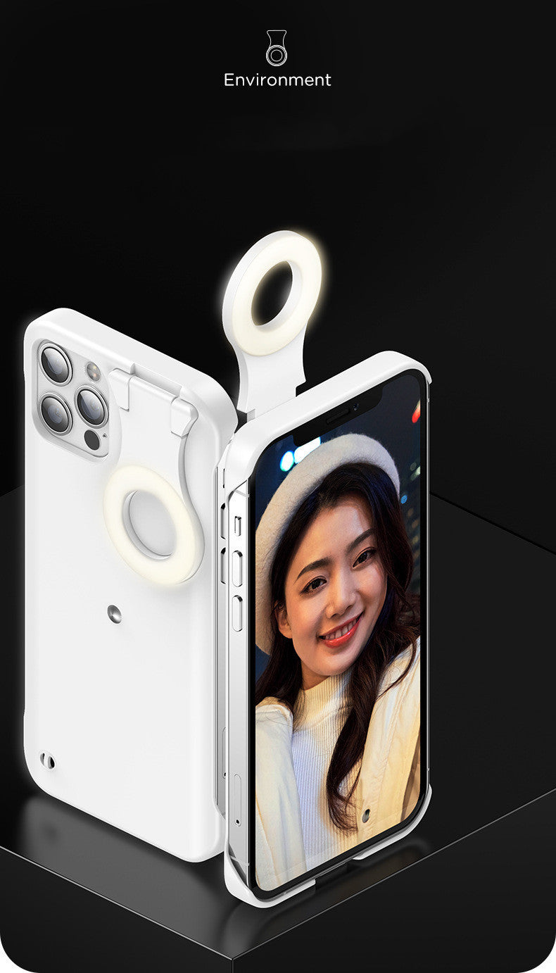 Compatible With Fill Light Selfie Beauty Ring Phone Case Stable Shell Perfect Glow Cover Taking Photo