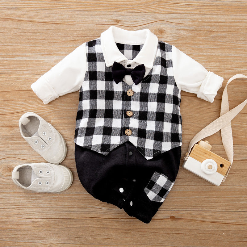 Baby Jumpsuit Spring And Autumn Models Foreign Trade Gentleman Baby Clothes Long-Sleeved Baby Clothes Baby Clothes