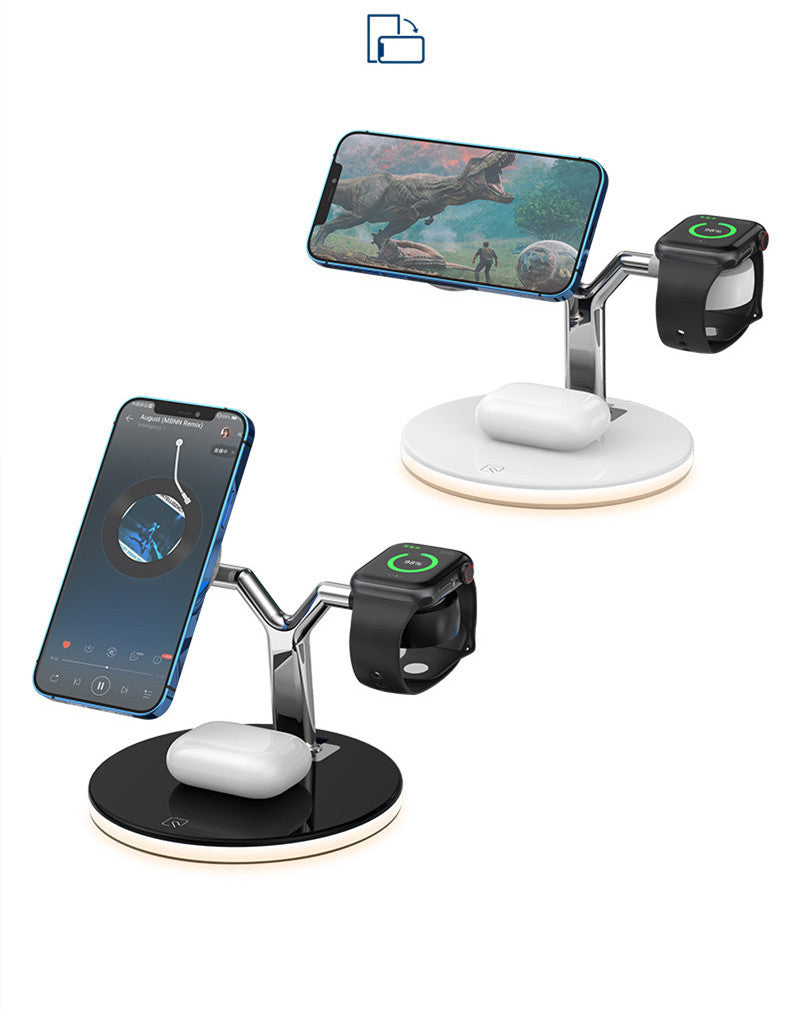 3 în 1 Magnetic Wireless Charger Stand Watch 15W Stație de andocare de încărcare rapidă pentru căști Pro