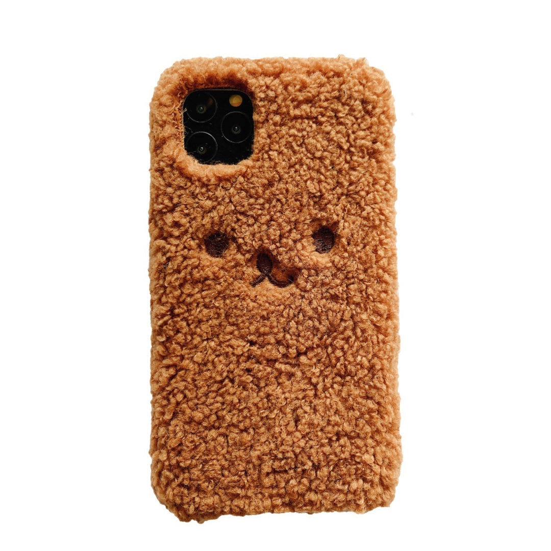 Embroidery Plush Cartoon Bear Phone Case