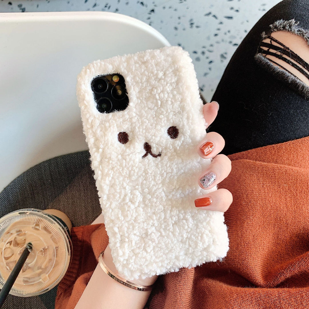 Embroidery Plush Cartoon Bear Phone Case