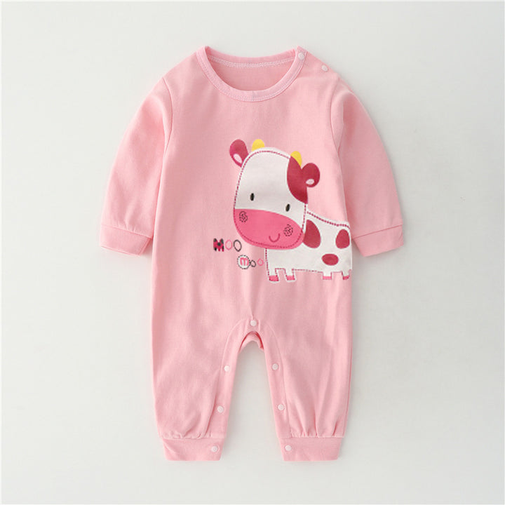 Baby Jumpsuit Spring And Autumn Cotton Baby Romper Romper Long-Sleeved Thin Spring Baby Clothes Bag Fart Clothes Spring Clothes