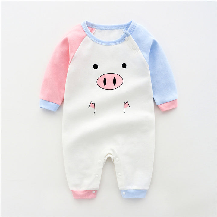 Baby Jumpsuit Spring And Autumn Cotton Baby Romper Romper Long-Sleeved Thin Spring Baby Clothes Bag Fart Clothes Spring Clothes