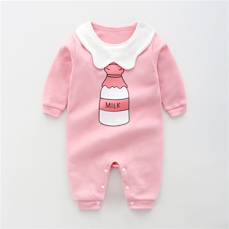 Baby Jumpsuit Spring And Autumn Cotton Baby Romper Romper Long-Sleeved Thin Spring Baby Clothes Bag Fart Clothes Spring Clothes