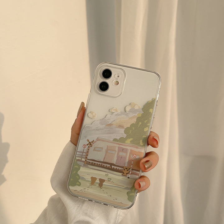 Compatible with Apple , Oil Painting Mobile Phone Case All Inclusive