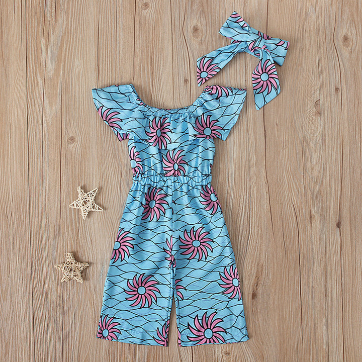 Toddler Girls Outfit 2 Piece Jumpsuit and Headband African Style Outfit 3-18 Months