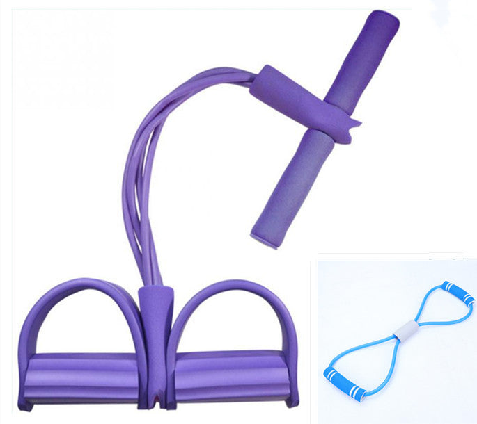 Natural Latex Foot Pedal Elastic Pull Rope with Handle Fitness Equipment Bodybuilding Expander