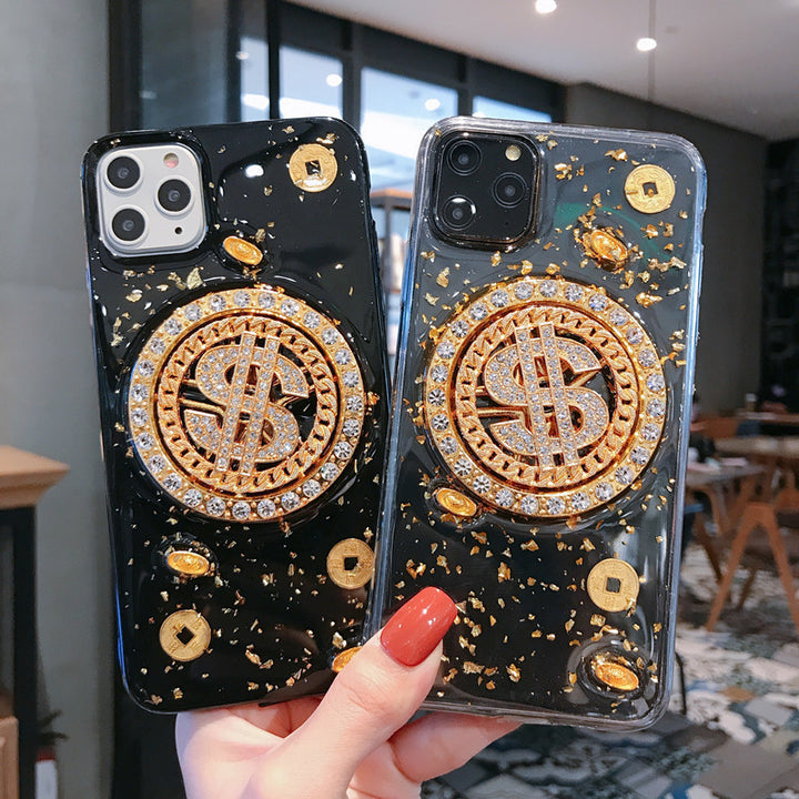 3D Diamond Dollar Turnplate Phone Case Luxury Designer