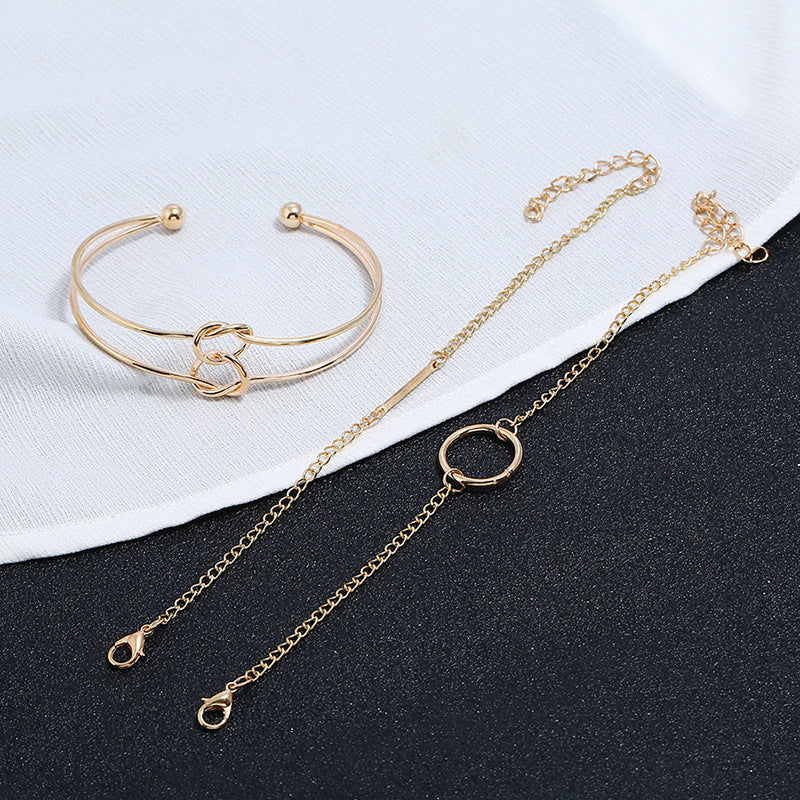 Ring Circle Gold Plated Bracelet Bracelet Three-piece Set Bracelet