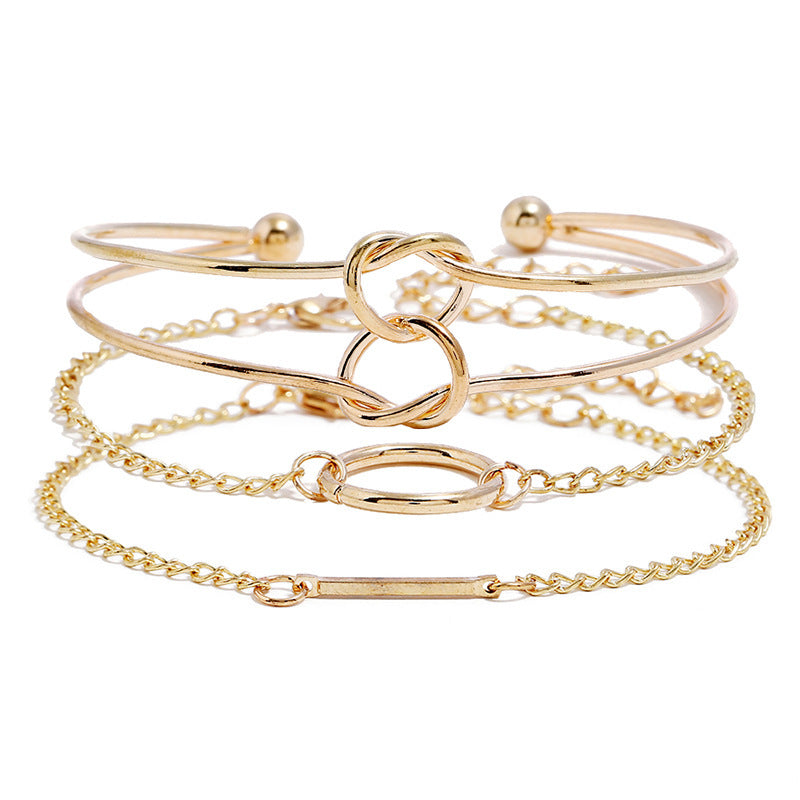 Ring Circle Gold Plated Bracelet Bracelet Three-piece Set Bracelet