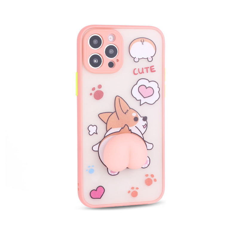 Compatible with Apple , Skin Feel Cartoon Pinch Decompression Mobile Phone Case