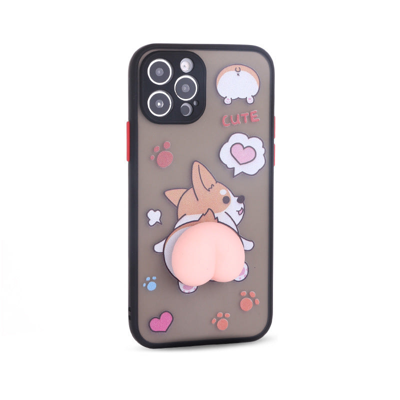 Compatible with Apple , Skin Feel Cartoon Pinch Decompression Mobile Phone Case